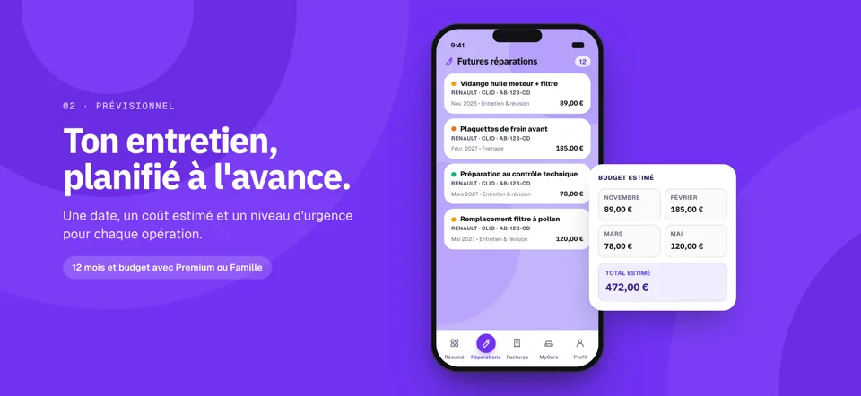 Prévisionnel d'entretien